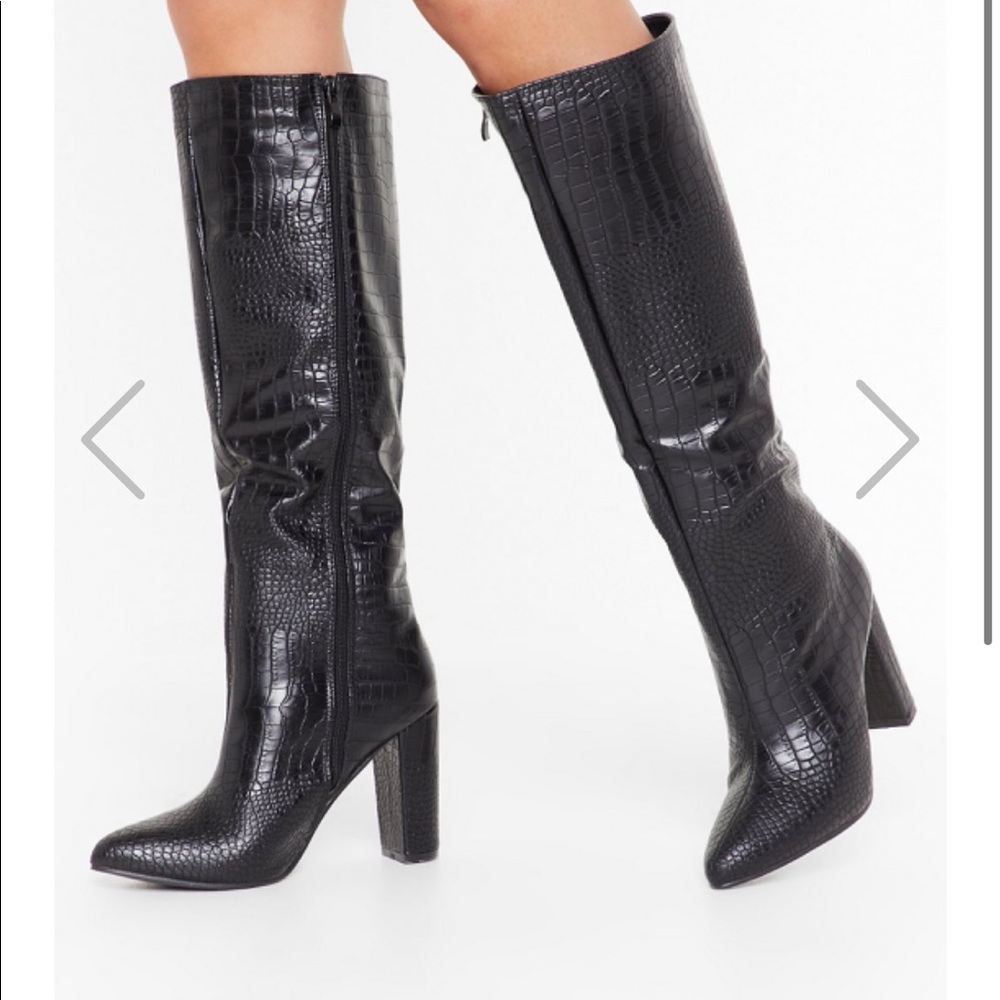 Black croc boots SOLD OUT